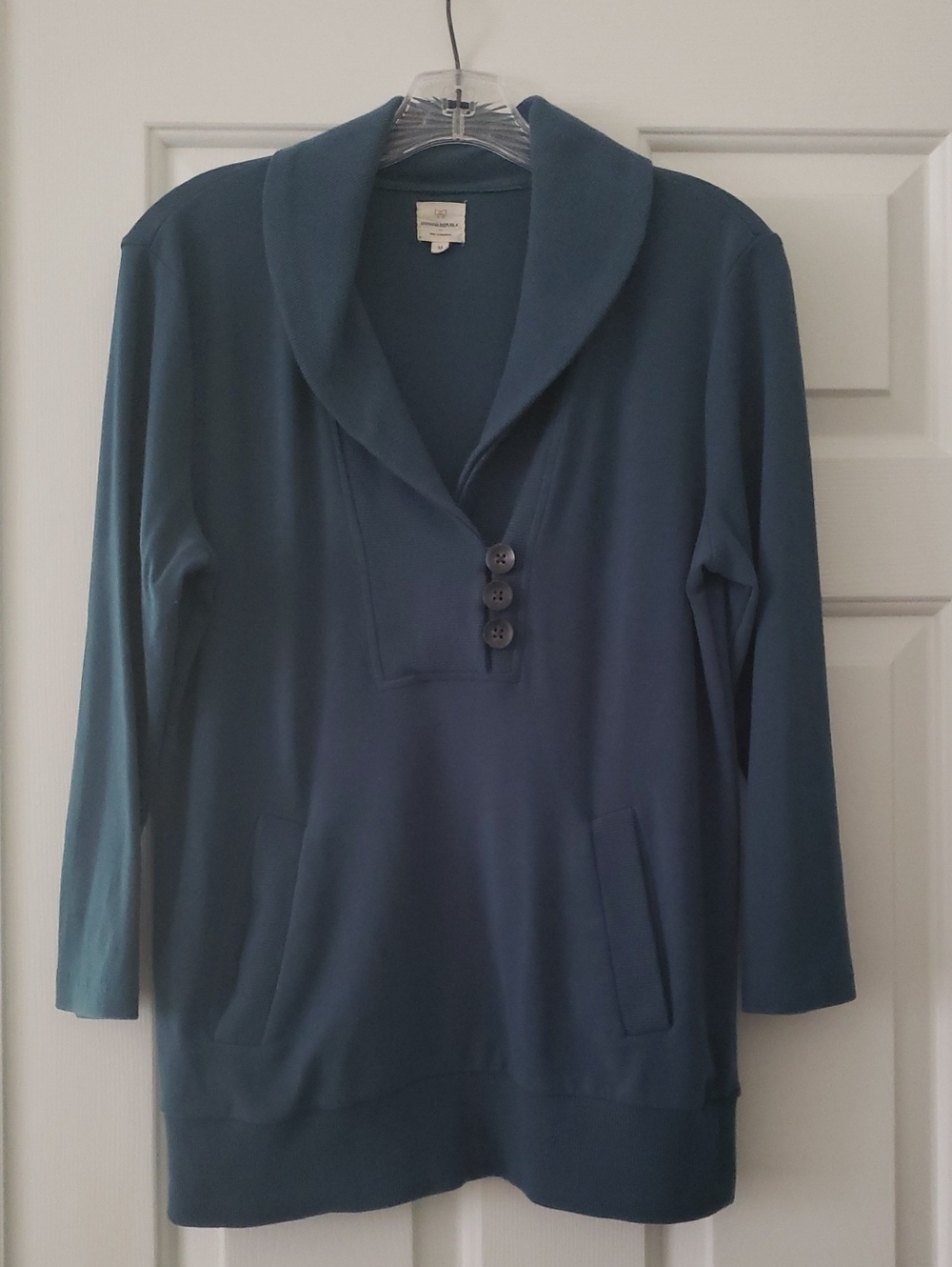 Banana Republic Deep Teal Shawl Collar Pullover